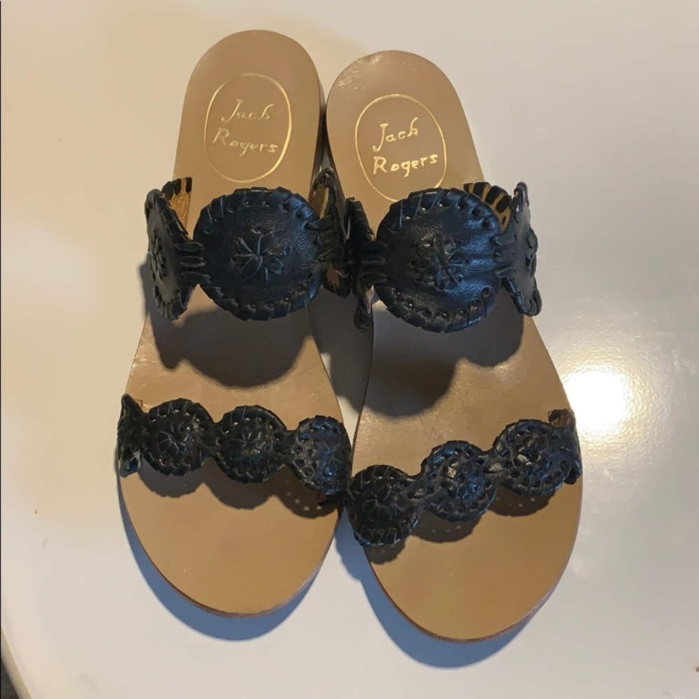 Jack Rogers Black Lauren Sandals
